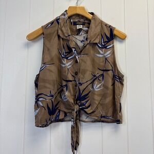 Vintage Shaver Lake Hawaiian Tropical Top Women Size L Boho Island Beachy Summer